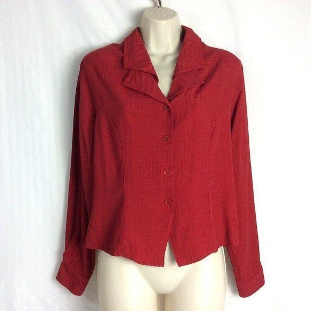 Rebecca Malone Vintage‎ Red Blouse Petite